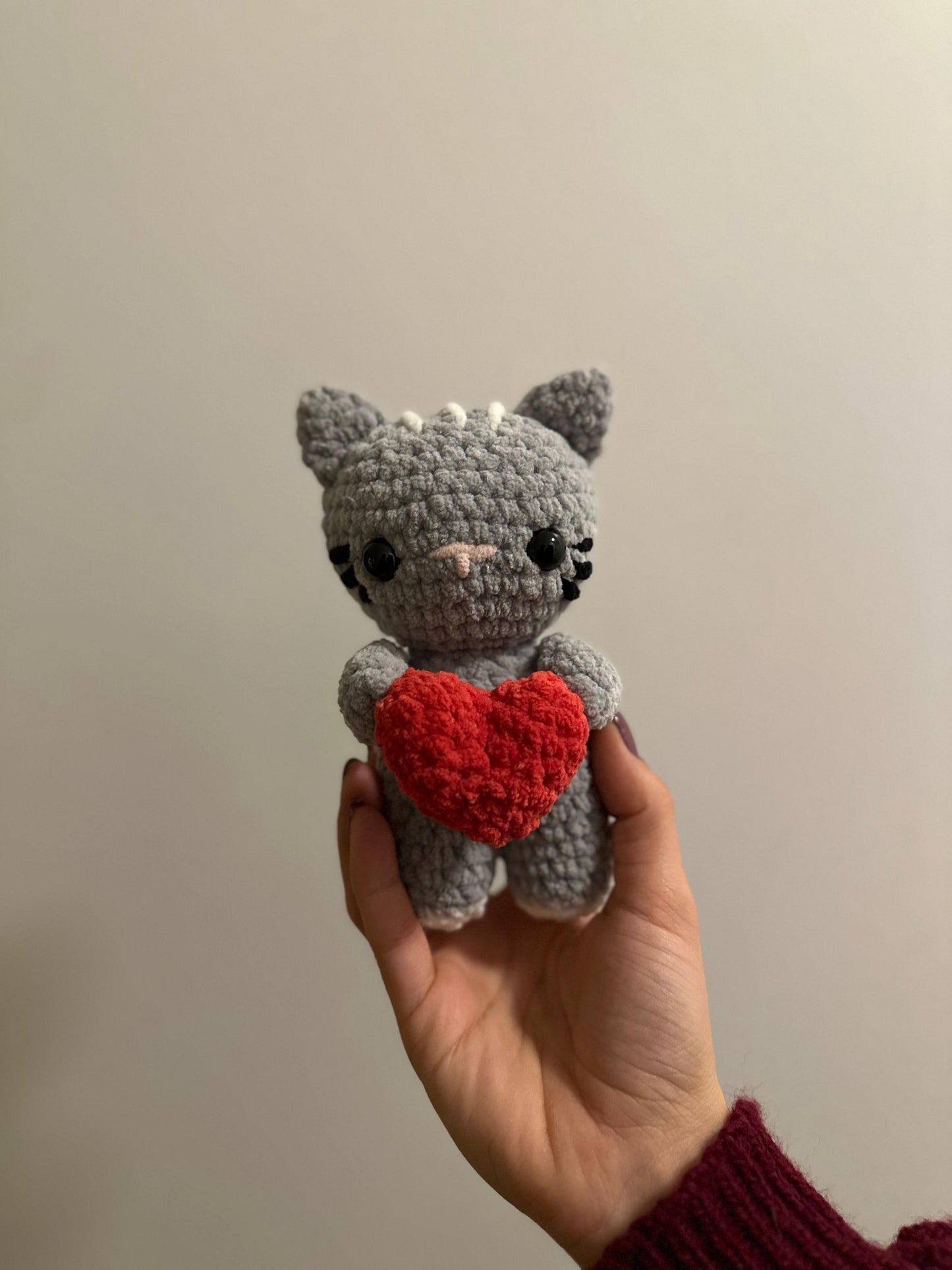 Gehäkelte Herz-Katze – liebevoll handgemacht 🧶💗
