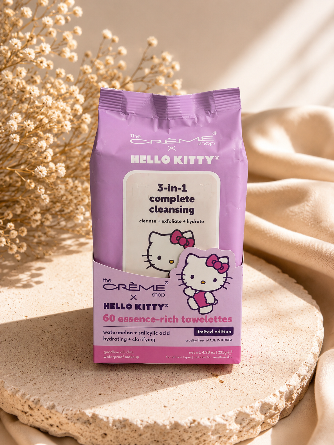 Hello Kitty 3-in-1 Reinigungstücher – 60 Stück