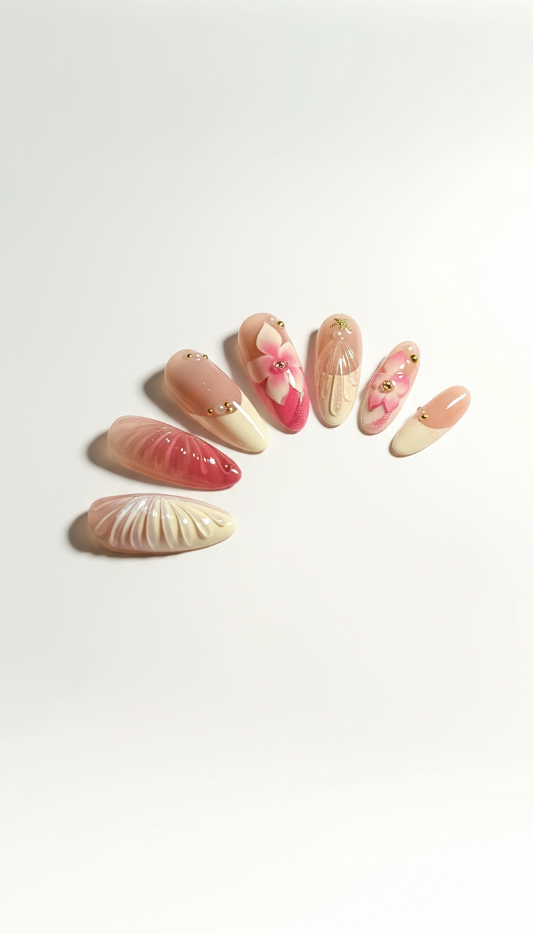 24 Stück Press-On Nails – Pink Blossom Edition 🌸💅