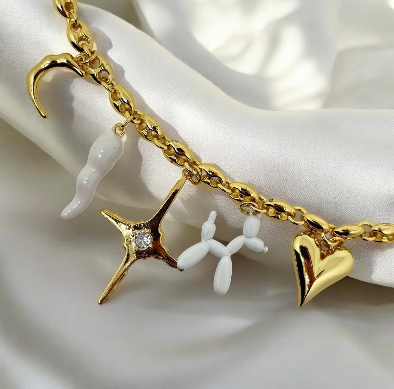 ✨ Charm Armband Gold - Edelstahl und Anhänger Messing (in 1 Woche lieferbar)