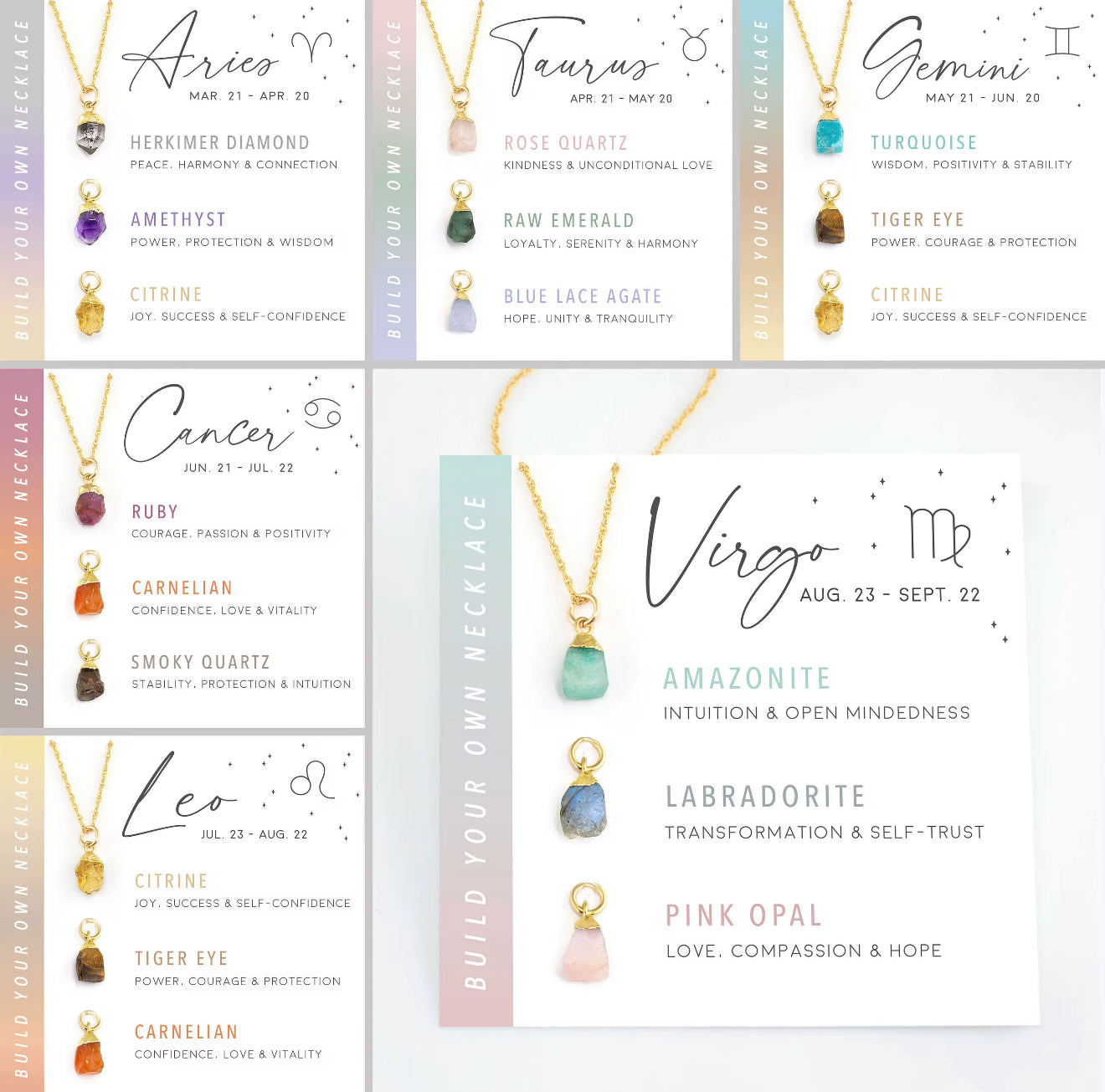 ✨ Zodiac Crystal Necklace – deine persönliche Sternzeichen-Halskette