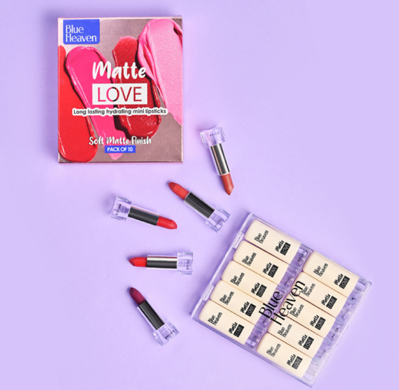 Blue Heaven – Matte Love Mini Lipsticks (10er-Set)