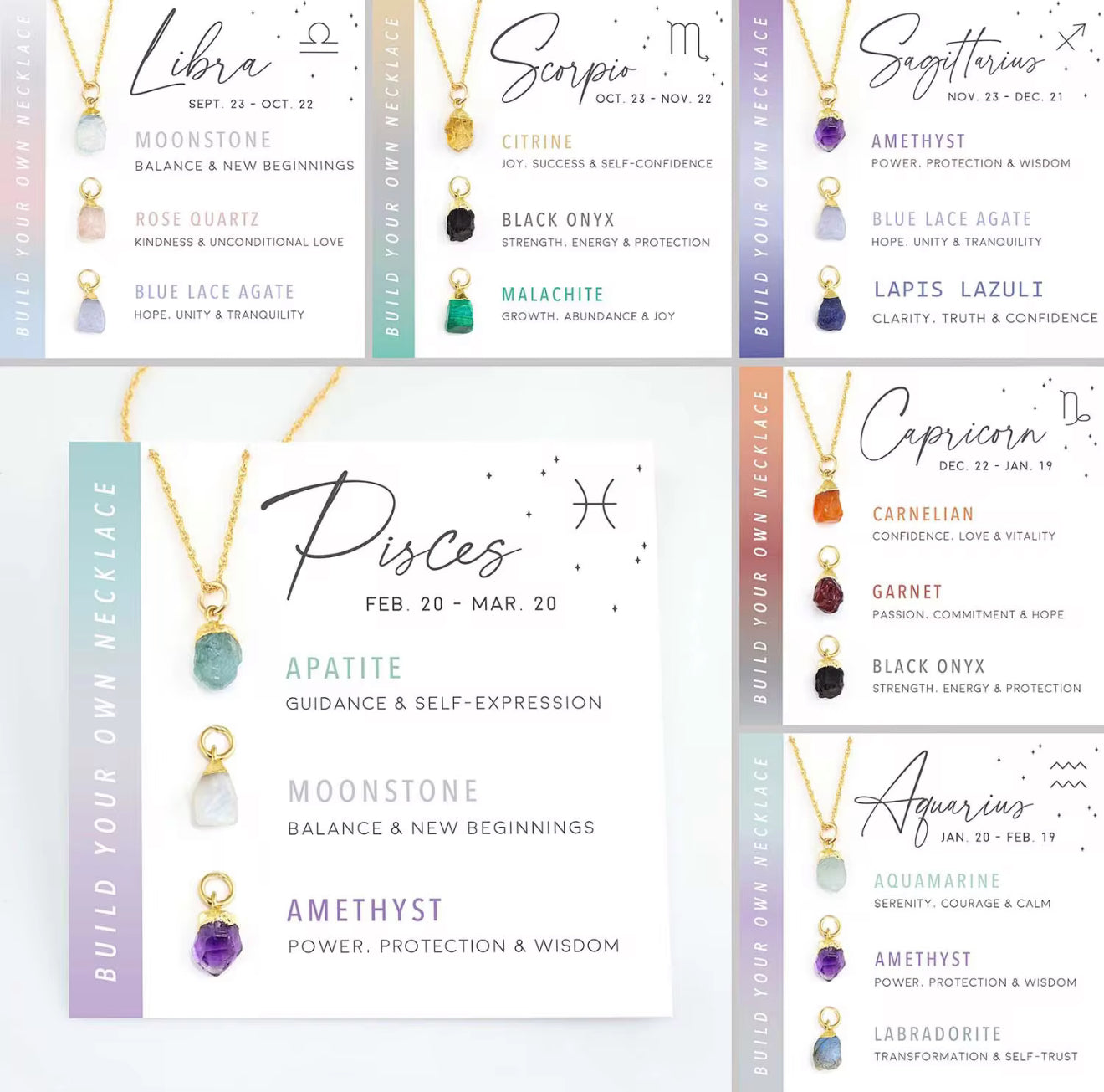 ✨ Zodiac Crystal Necklace – deine persönliche Sternzeichen-Halskette