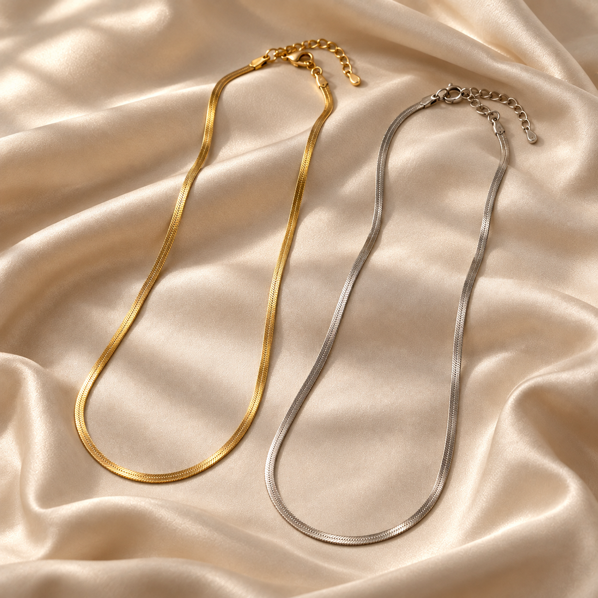 Luxus Snake Chain Halskette – Gold & Silber