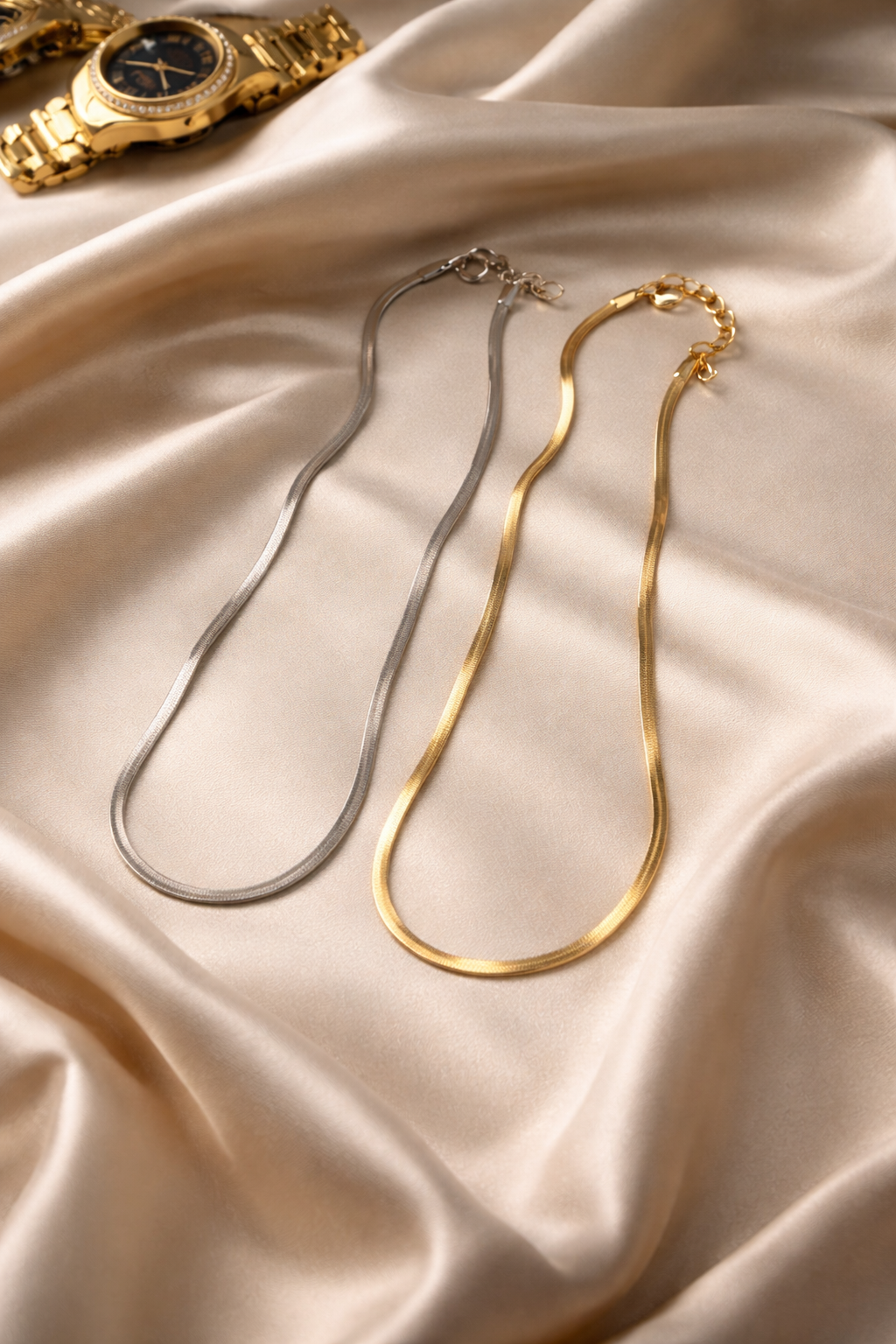 Luxus Snake Chain Halskette – Gold & Silber