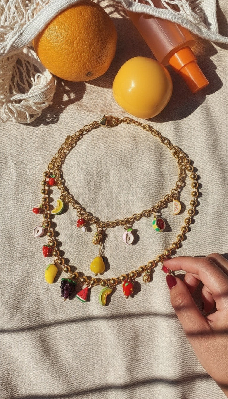 Fruchtzauber Halsketten-Set – 2er-Set 🍓🍉🍍