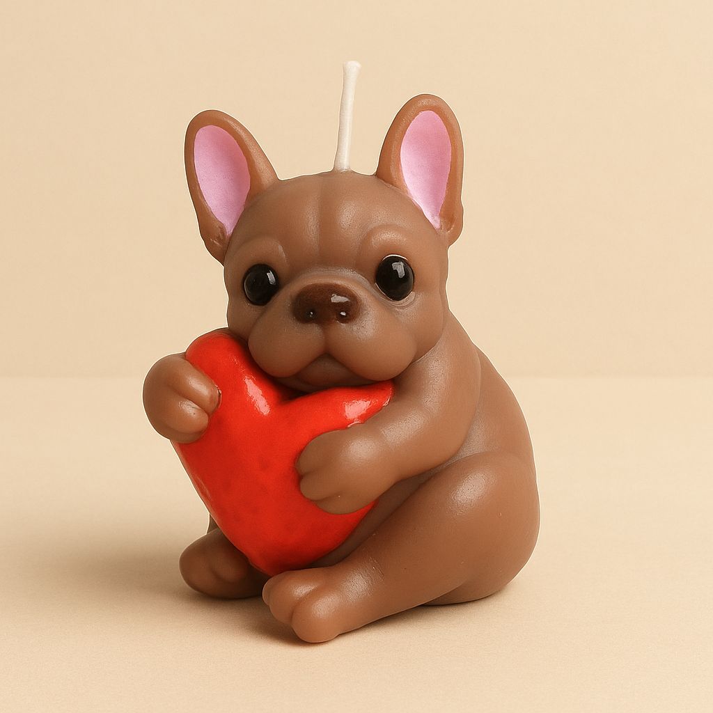 Bulldoggen-Kerze – handgegossen & handbemalt 🐶