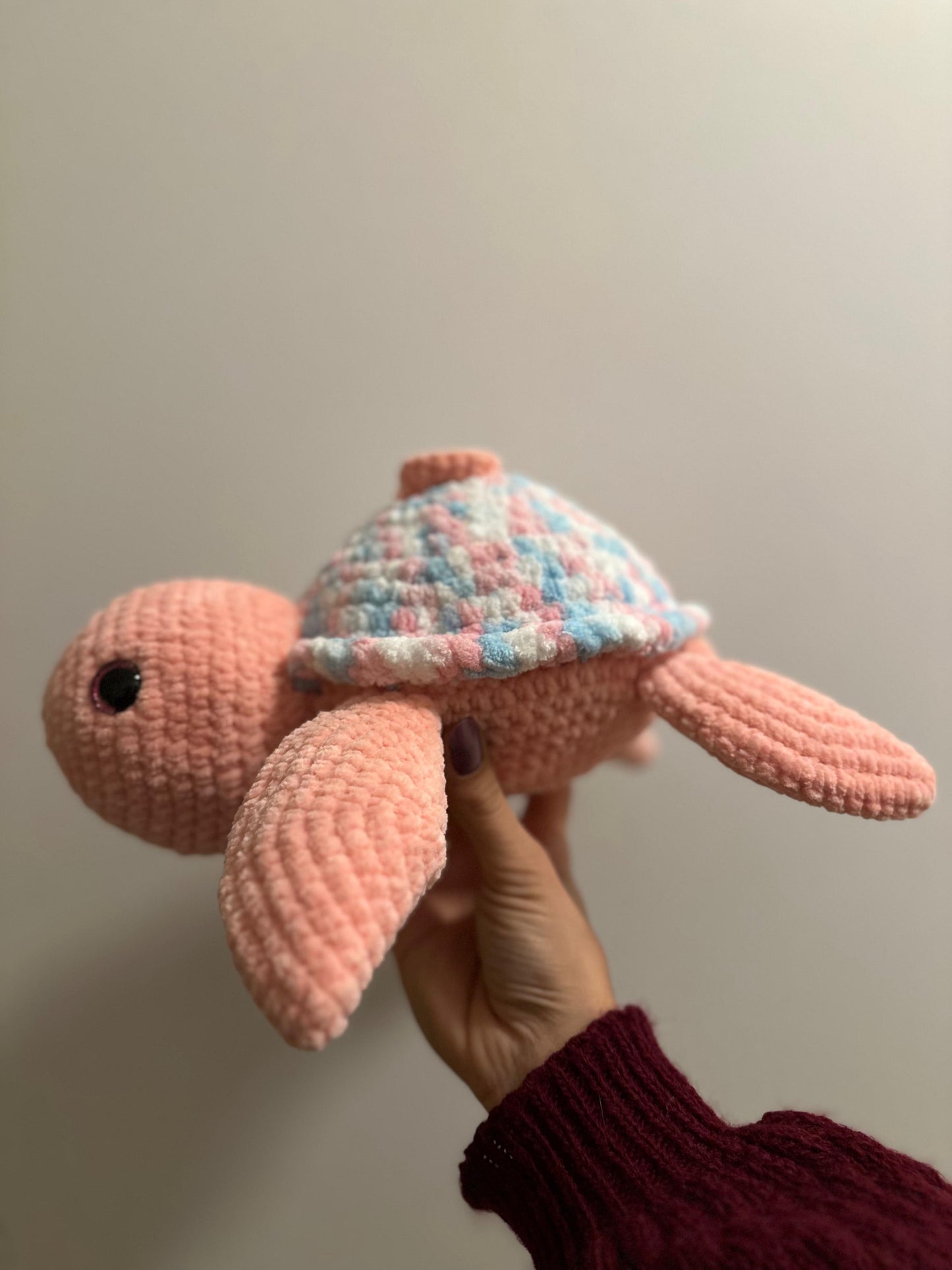 🐢 Rosa Häkel-Schildkröte – handgemacht & einzigartig