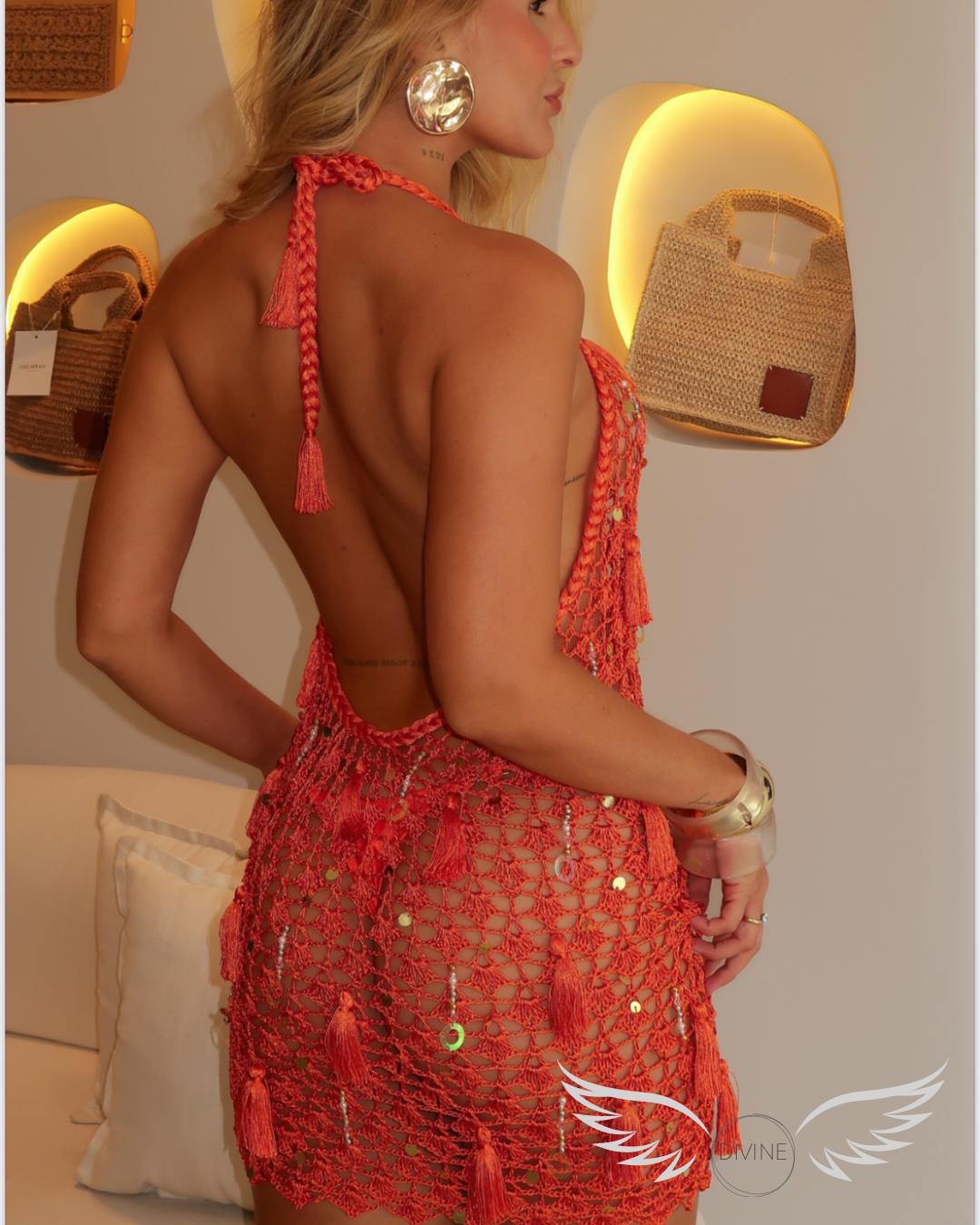 Tüll Kleid Cartagena mit Wasserfallausschnitt