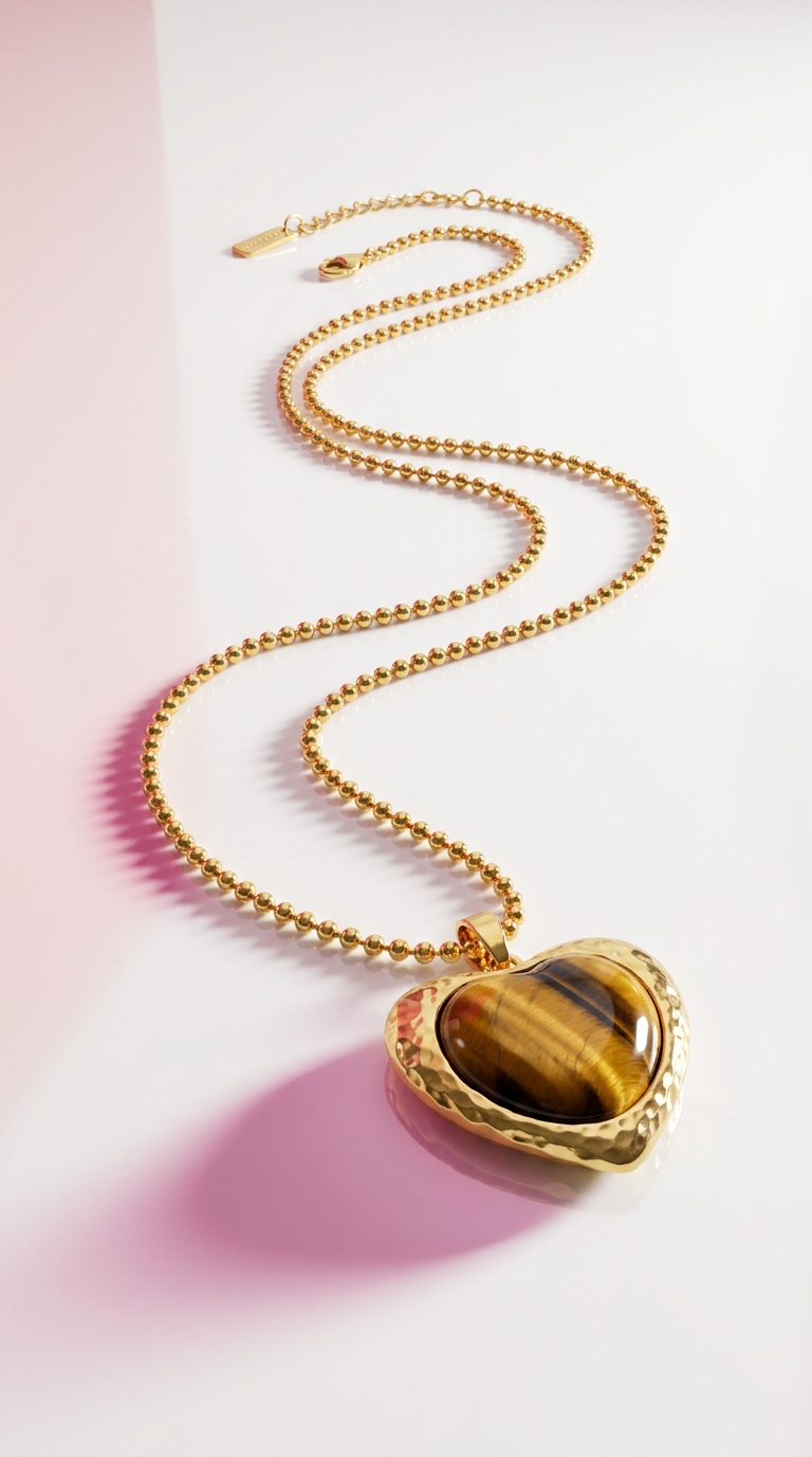 ✨ Tiger Eye Heart Necklace ✨