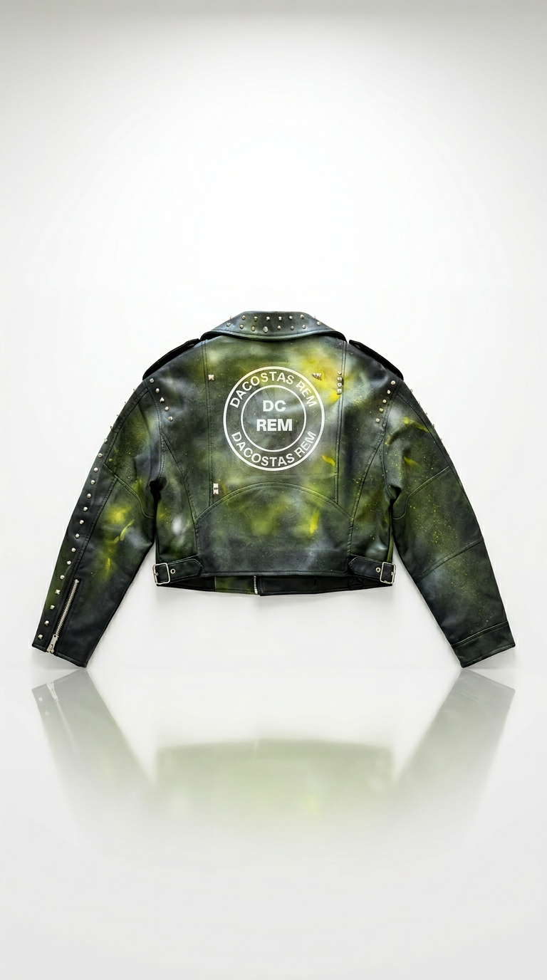 DACOSTAS REM – Handgefertigte Statement Lederjacke S-M ✨