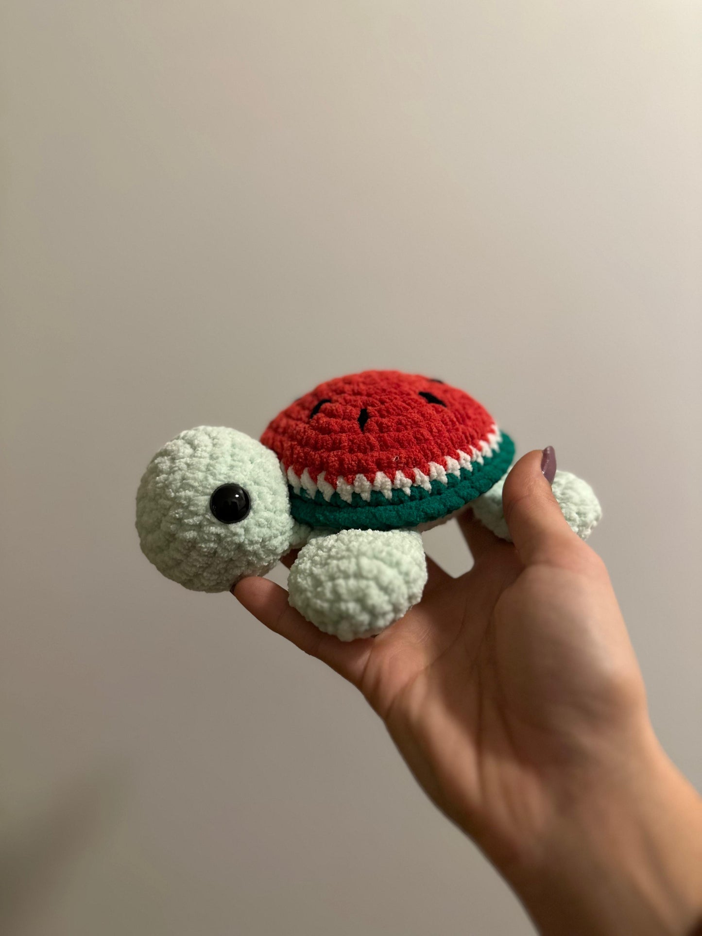 🍉 Gehäkelte Wassermelonen-Schildkröte – Handgemacht & Einzigartig