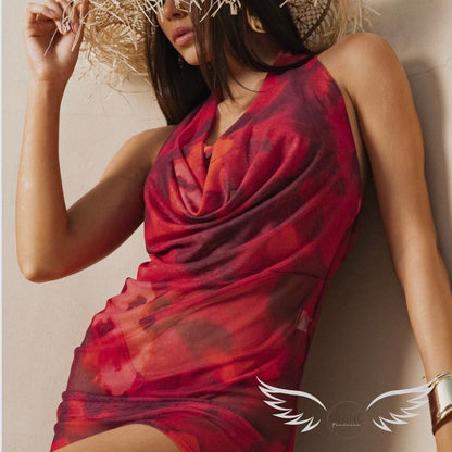 Tüll Kleid Cartagena mit Wasserfallausschnitt