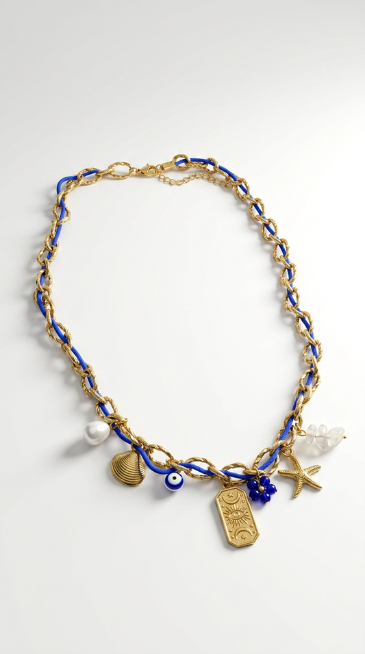 ✨ Ocean Charm Halskette – Gold & Blue Edition ✨