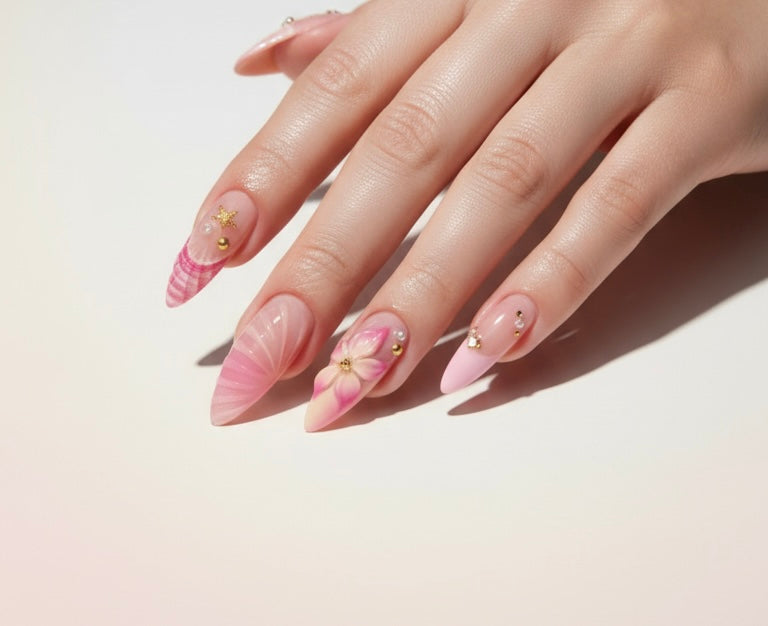24 Stück Press-On Nails – Pink Blossom Edition 🌸💅