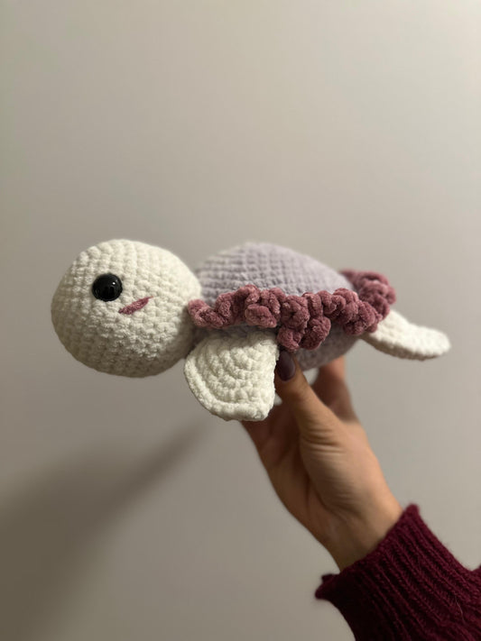 🐢 Handgemachte XL Schildkröte – mit Rüschendetail