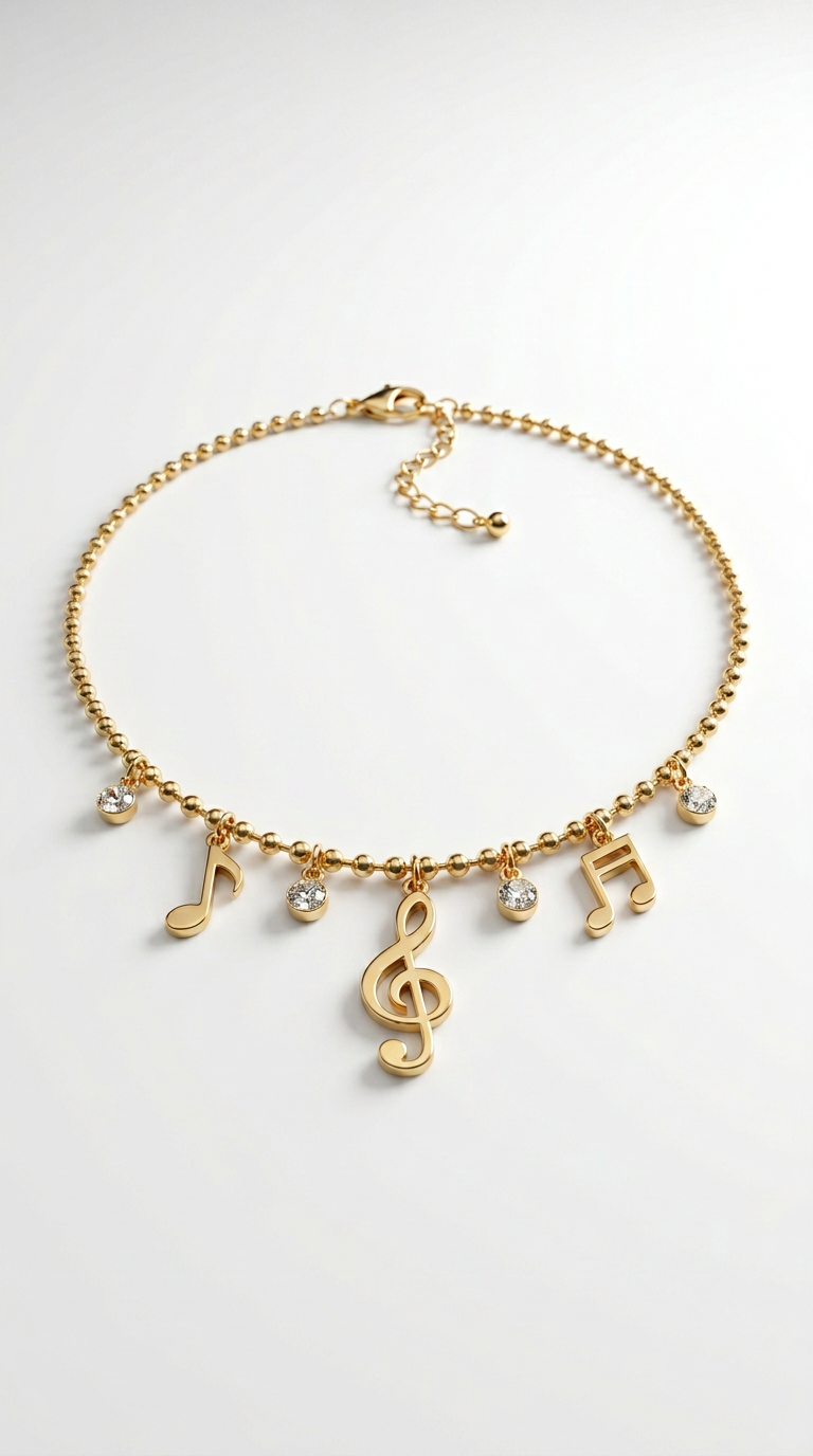 ✨ Music Charm Kette – Gold Edition ✨