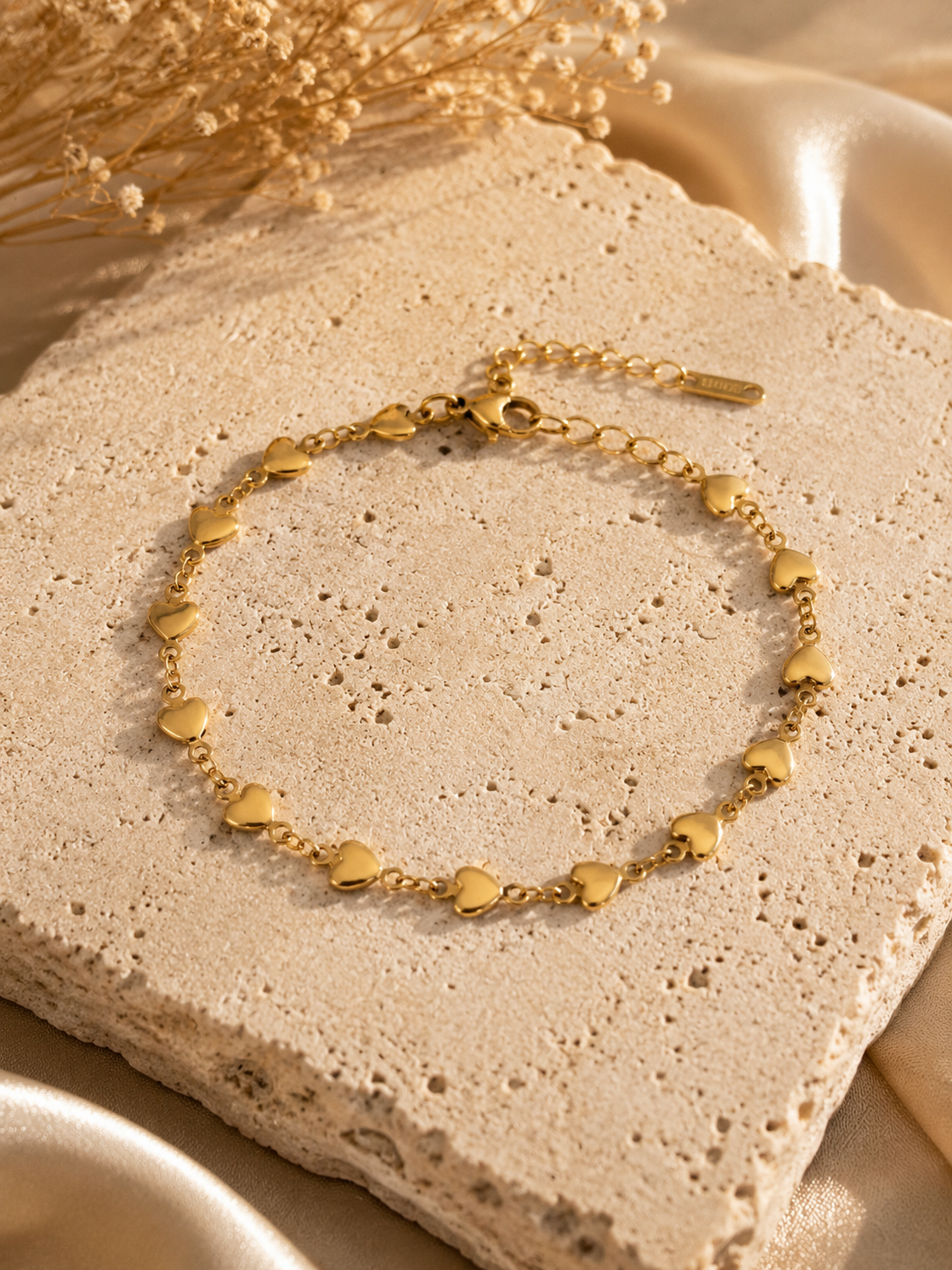 Herzchen Armband – Edelstahl Gold