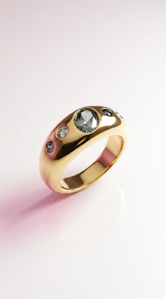 ✨ Eleganter Crystal Dome Ring Gr. 6 ✨