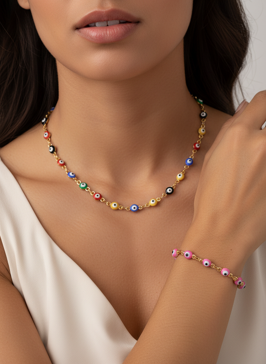 Colorful Evil-Eye – Halskette oder Armband