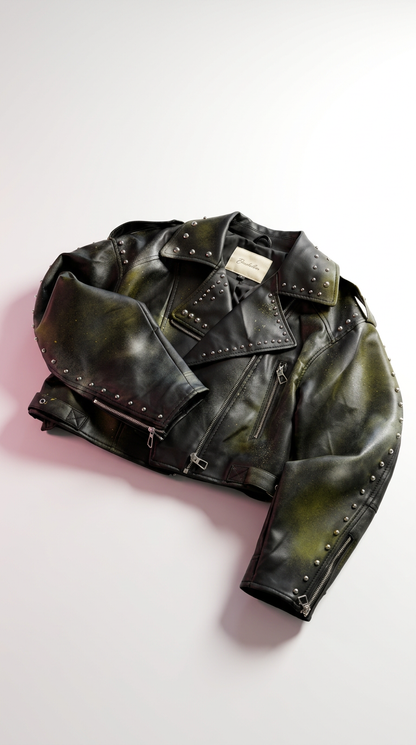 DACOSTAS REM – Handgefertigte Statement Lederjacke S-M ✨