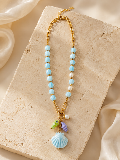 Ocean Charm Kette mit Muschel- und Meeresanhängern