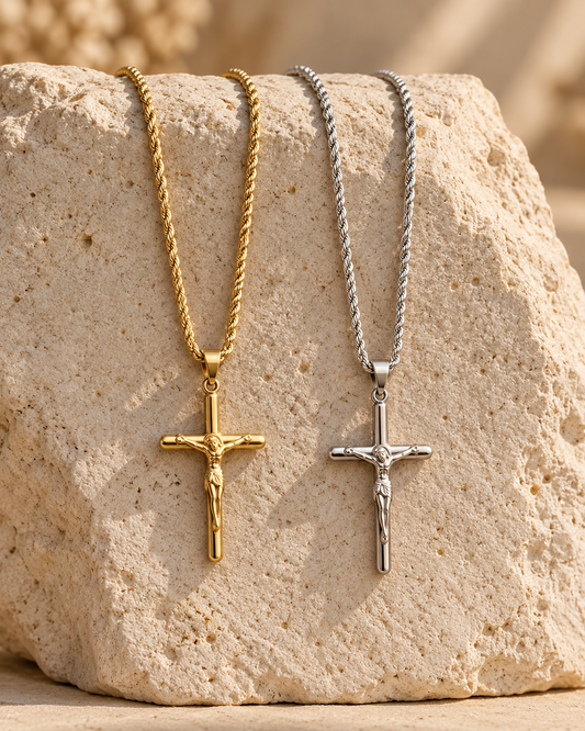 Kreuzkette Unisex – Gold & Silber