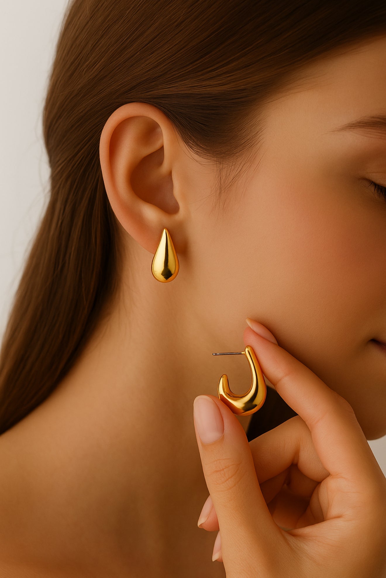 Edelstahl-Ohrringe „Golden Drop“ 💧