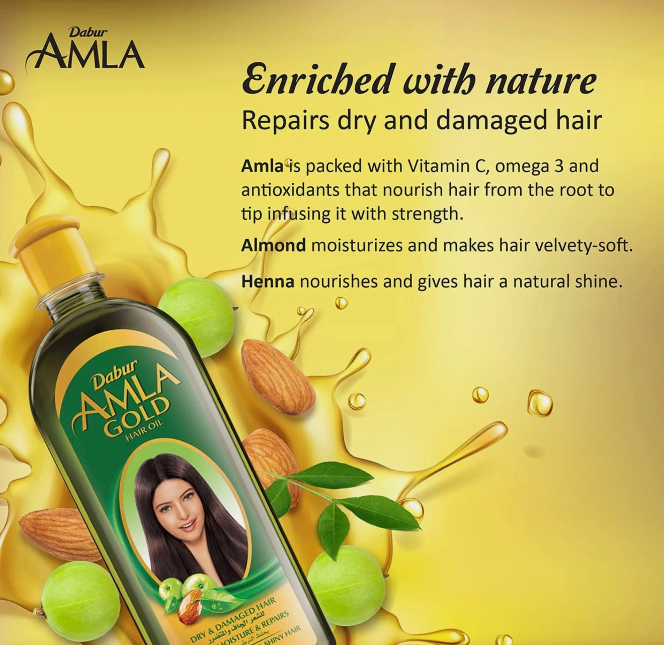 Dabur Amla Gold Hair Oil – Amla, Keratin & Arganöl 200ml