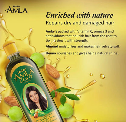 Dabur Amla Gold Hair Oil – Amla, Keratin & Arganöl 200ml
