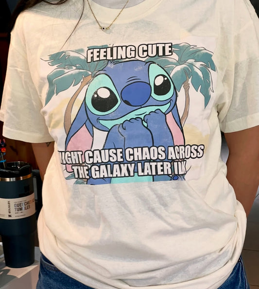 Disney Stitch Oversize T-Shirt – „Feeling Cute“ Edition Grösse M