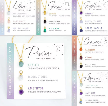 ✨ Zodiac Crystal Necklace – deine persönliche Sternzeichen-Halskette