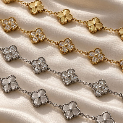 Clover-Armband Gold & Silber 19 cm