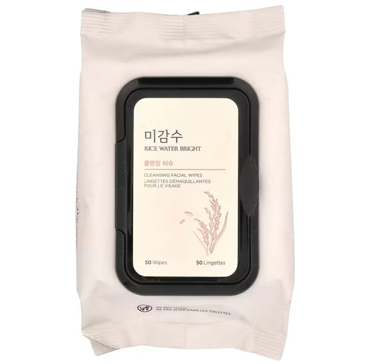 Rice Water Bright – Cleansing Facial Wipes 🌹