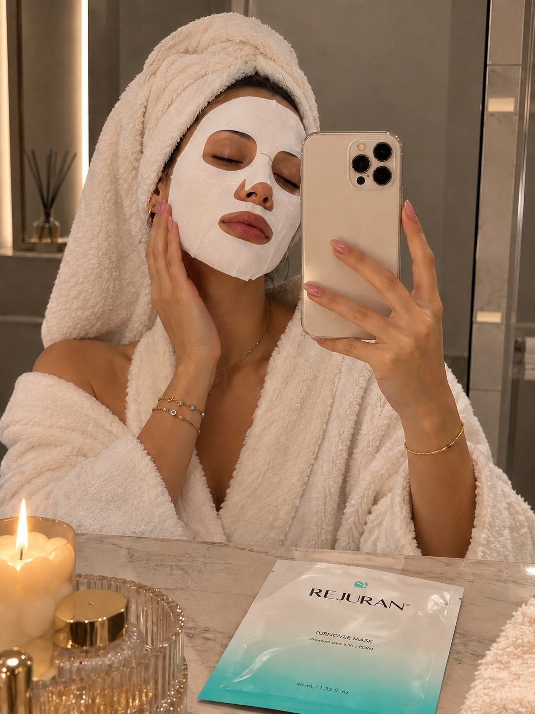 Virale REJURAN Turnover Mask mit c-PDRN – Premium Lachs-DNA-Tuchmaske