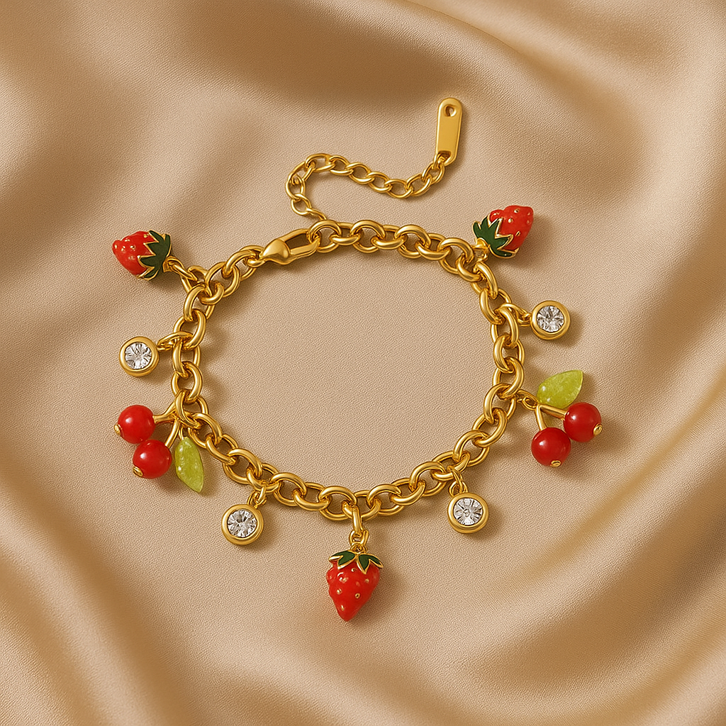 Fruchtiges Edelstahl-Armband 🍓🍒