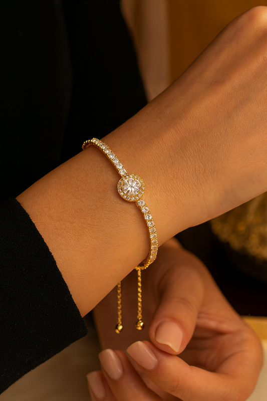 ✨ Elegantes 18K vergoldetes Zirkon-Armband ✨