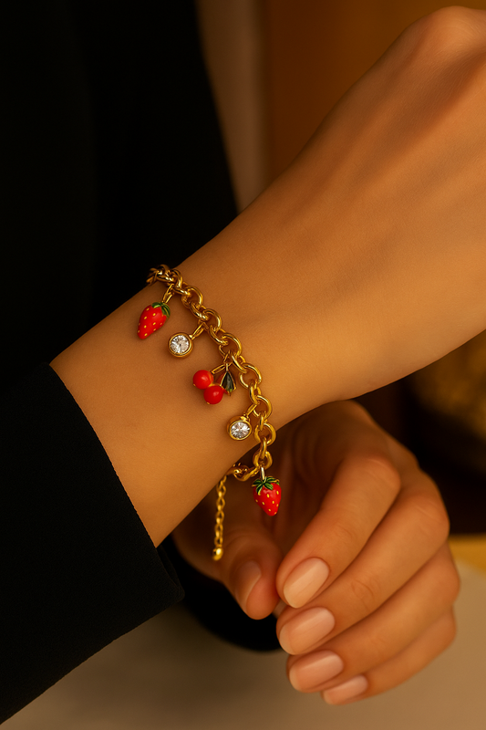 Fruchtiges Edelstahl-Armband 🍓🍒