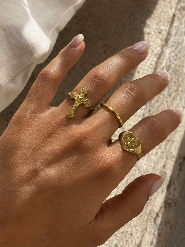 Ornate Cross Ring
