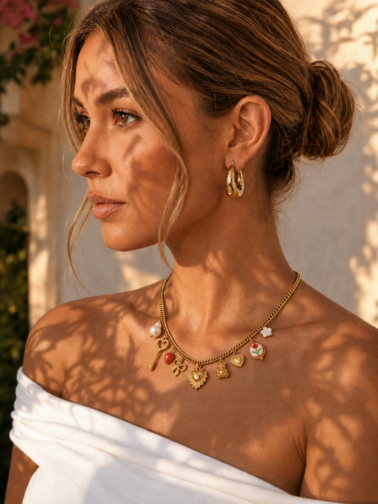 Goldene Charm-Kette „Lucky Love“
