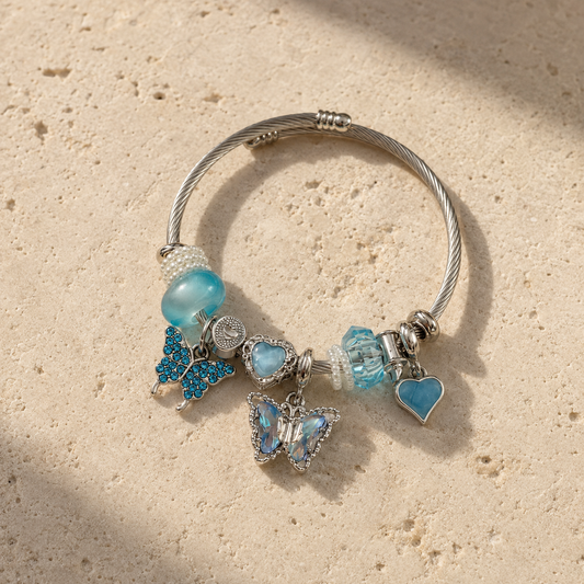BLUE BUTTERFLY CHARM BRACELET