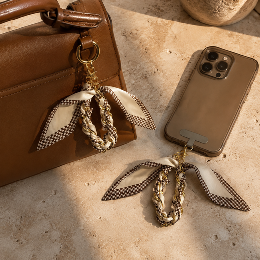 2-in-1 Handy- & Taschenanhänger – Brown Elegance