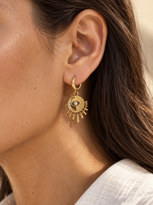 Edelstahl Ohrringe – Goldener Augenschutz ✨👁️