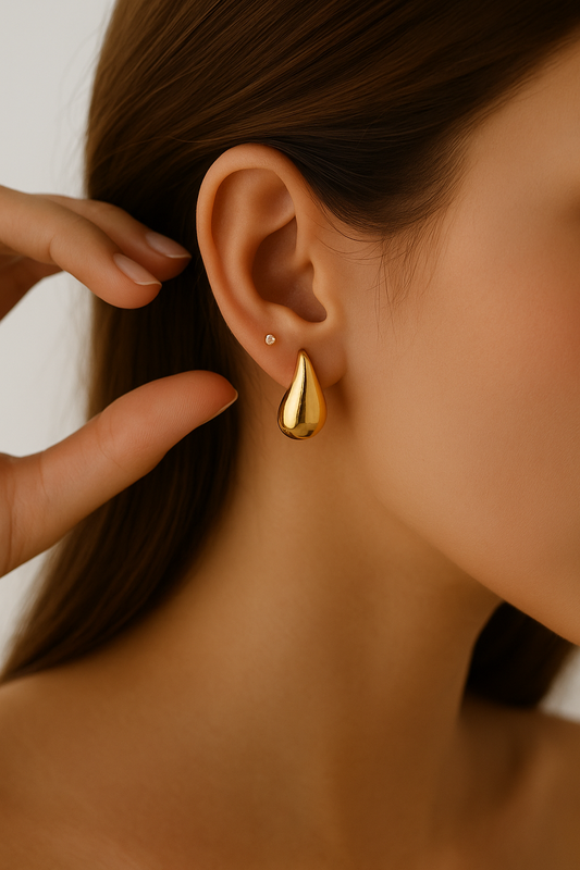 Edelstahl-Ohrringe „Golden Drop“ 💧