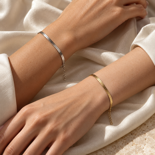 Flat Shine – Edelstahl-Armband in Gold & Silber