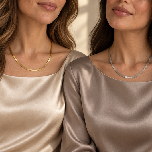 Luxus Snake Chain Halskette – Gold & Silber