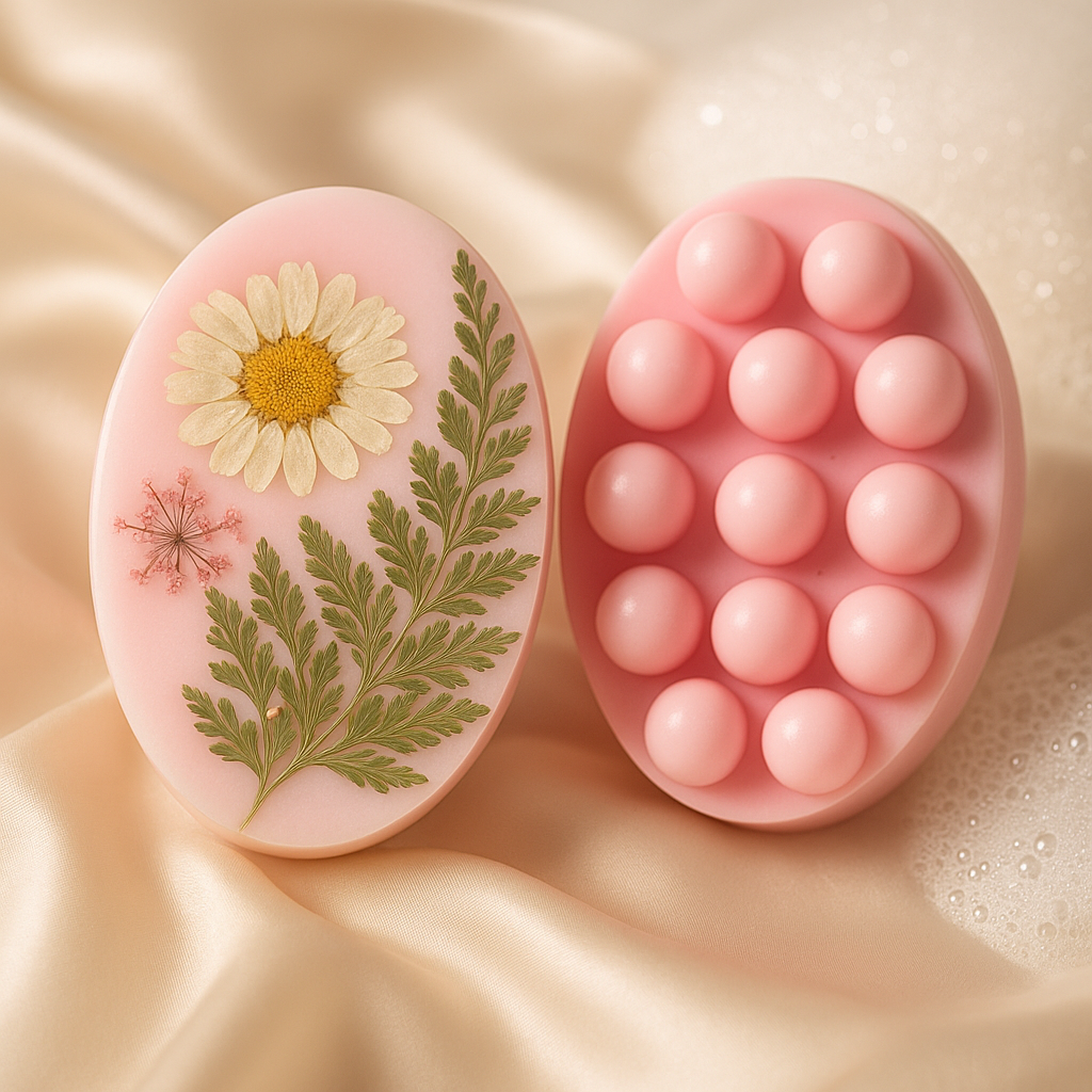 🌿 Dacostas Rem – Handgemachte Blütenseife mit Massageeffekt 🌸 - Zufällige pastell Farben mit deinem Lieblingsduft