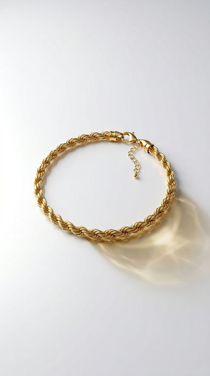 Elegantes gedrehtes Armband – Edelstahl (Gold & Silber)