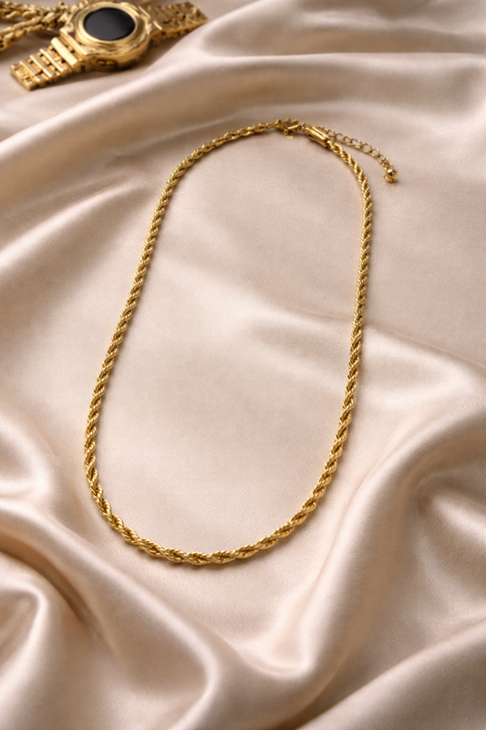 Goldene Rope Chain Halskette – Edelstahl, elegant & zeitlos