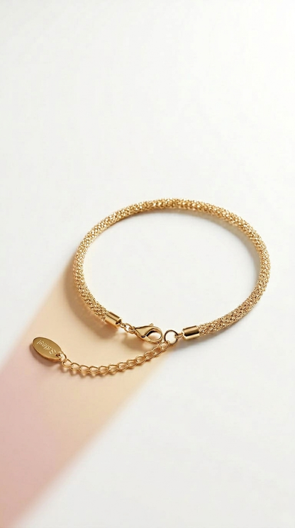 Elegante Edelstahl Fußkette mit funkelnder Struktur